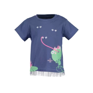 Blue Seven Baby Mädchen T-Shirt "Frosch" in blau