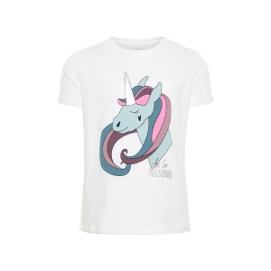 Name It Mädchen kurzarm Shirt mit Einhorn-Print