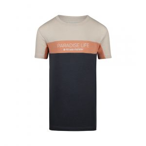 No Way Monday Jungen-T-Shirt beige orange stahlblau