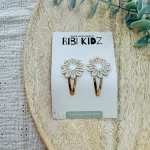 Braune Blumen-Haarspangen Bibi Kidz