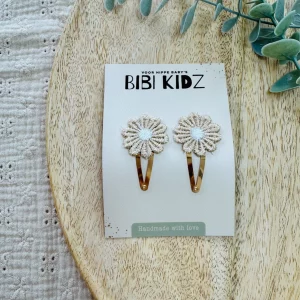 Braune Blumen-Haarspangen Bibi Kidz
