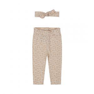 Dirkje Mädchen Set Hose Haarband beige Blumen