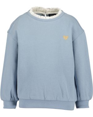 Sweatshirt Pullover Herz Rüsche Mädchen Blue Seven