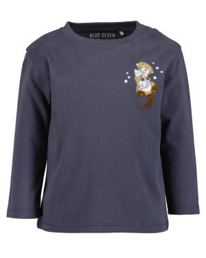 Longsleeve Blue Seven Mini Jungs in Blau mit Otter Motiv