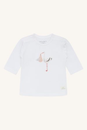 Hust&Claire Baby Langarmshirt weiß - Storch HCAlex