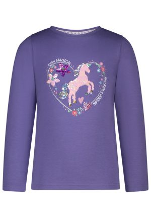 Pailetten Einhorn Langarmshirt für Mädchen von Salt and Pepper
