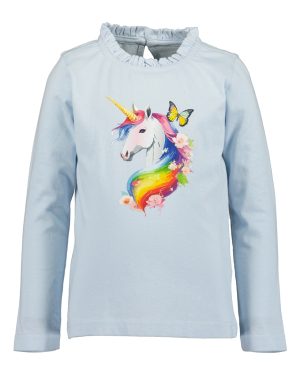 Blue Seven Mädchen-Langarmshirt mit Regenbogen-Einhorn-Motiv