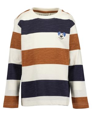 Blue Seven Jungen-Langarmshirt mit Streifen- und Hundemotiv
