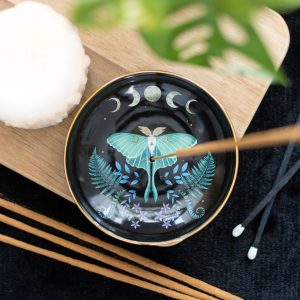 Keramik-Räucherschale „Luna Moth“ für Stäbchen von Something Different