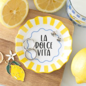 Schmuckschale „La Dolce Vita“ – Gelbe Streifen