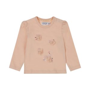 Dirkje Mädchen Langarmshirt hellrosa Blumen